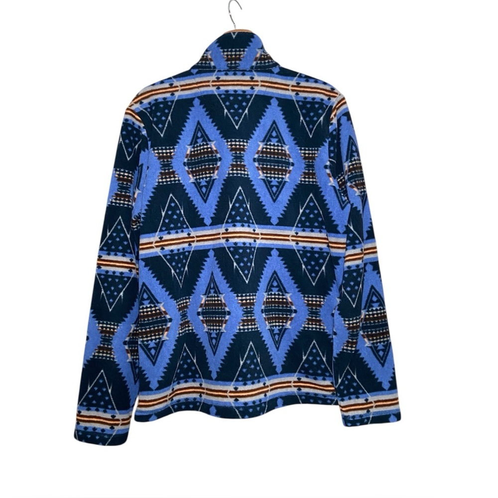 Outback Trading Company Delaney Henley Pullover Blue Jacket Aztec Western Medium - Picture 2 of 4